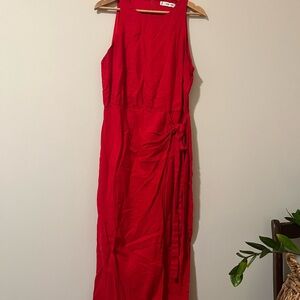 Mango Vibrant Red Midi Dress